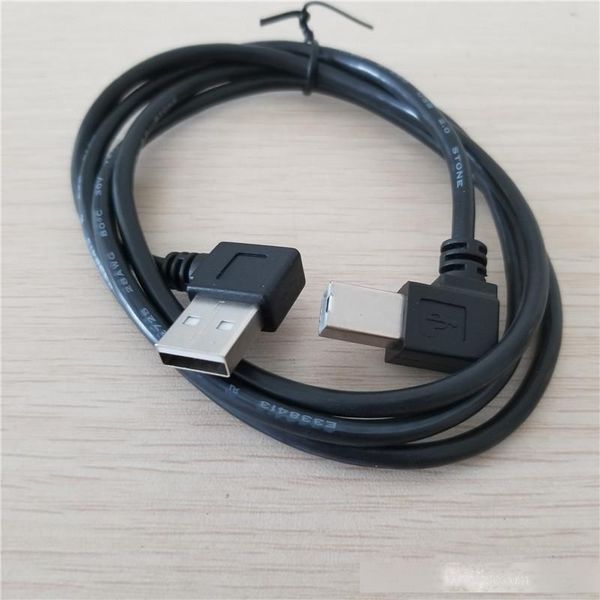 

10pcs/lot usb printer data cable double elbow usb left angle printer right angle extension cable black 1m