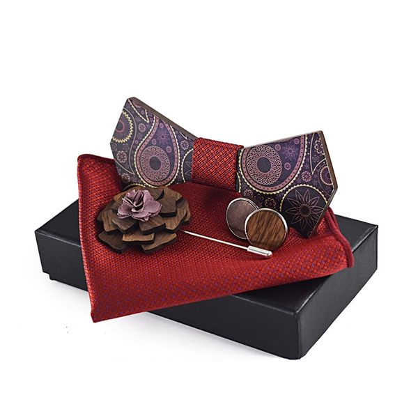 

neck ties 2021 surface printing paisley brooch , wooden collar wedding dress casual shirt bow tie suit, Blue;purple