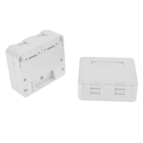 

2-port rj45 keystone jack surface mount box white (1 pack