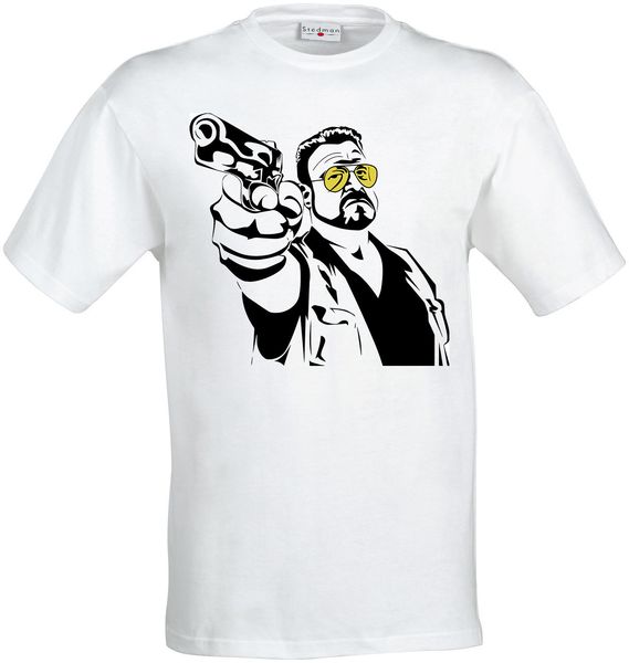 

2019 new summer men fashion the big lebowski john goodman artwork stylish clothing men t shirt white tee shirt