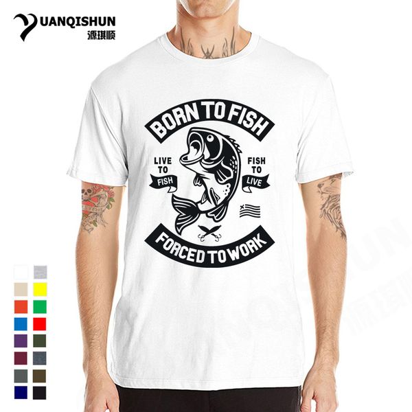 

born to fish t shirts forced to work club fishings men tshirt 2018 new fisherman pure cotton short sleeves tee shirt