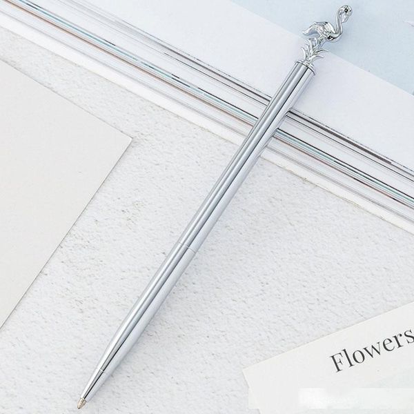 

selling metal cartoon flamingo ballpoint pens advertising l business office school stationery wedding birthday supplies, Blue;orange