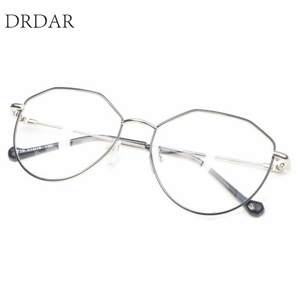 

metal irregular shape eyeglasses frames women's men fashion lightness student style optical frame high quality, Black
