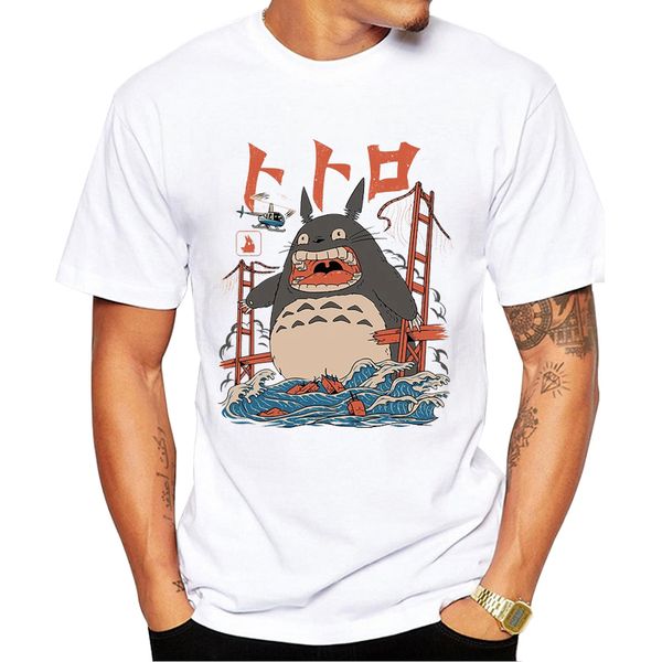 

teehub мода the-соседская attack мужчины t-shirt vintage тоторо printed tshirts с коротким рукавом o-образным вырезом прохладный tops hipste