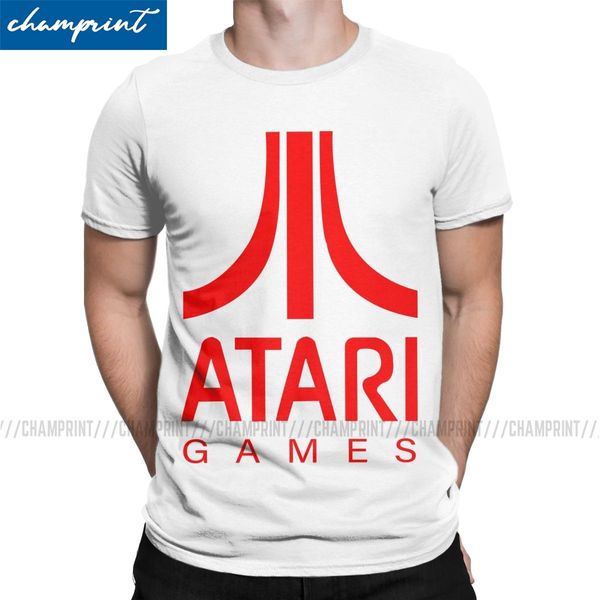 

новый atari games логотип футболки для мужчин crew neck t shirt atari arcade энтузиастов с коротким рукавом майка летняя одежда