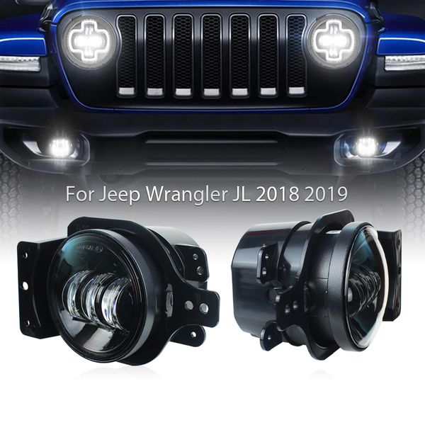 

30w led fog lights car lamp with mounting bracket for jeep wrangler jl 2018 2019