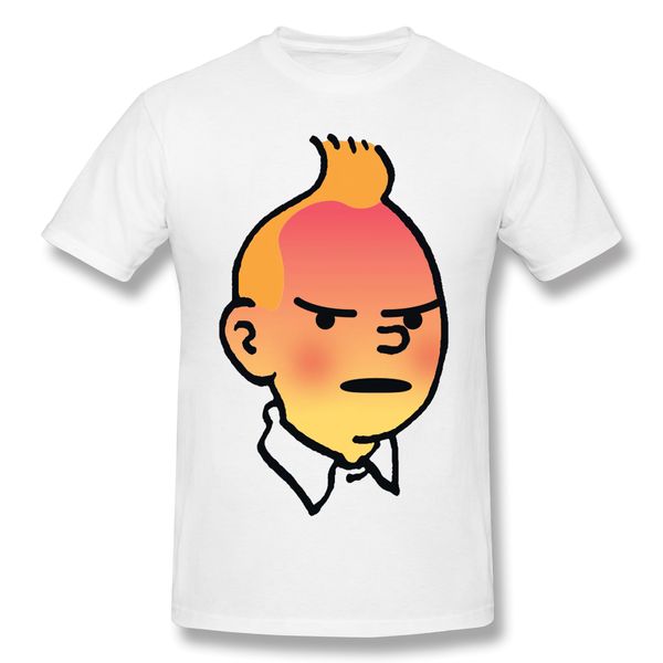 

clever boy t-shirt men print basic tee shirt funny design the adventures of tintin streetwear print homme ing