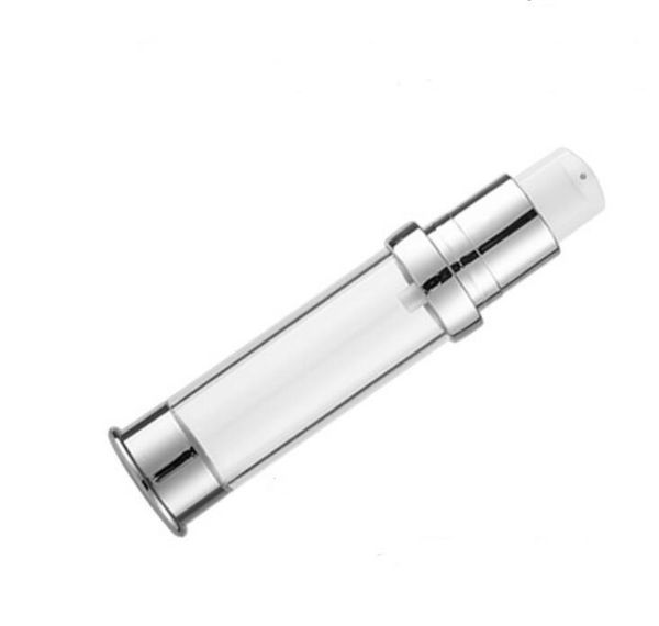 

empty gold airless cream pump container travel cosmetic lotion bottle with airless dispenser clear aluminum bottle factory price lx1380