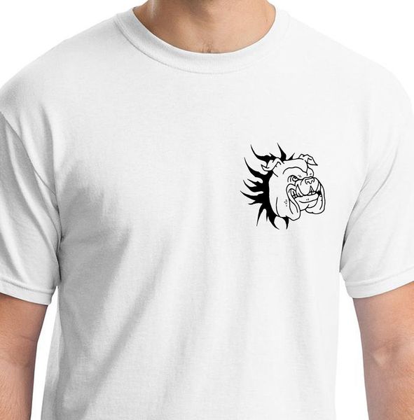 

2019 new summer men fashion bulldog bursting through white t shirt animal gift birthday o-neck tee shirts