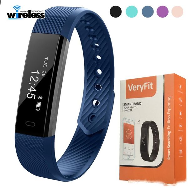

original id115 smart bracelet fitness tracker step counter activity monitor band alarm clock vibration wristband for smartphones