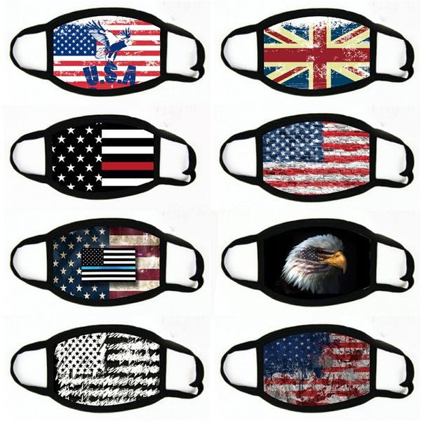 

face mask printed leopard usa flag leaf cotton masks ear loop adjustable anti dust haze durable breathable mouth cover#718, Black
