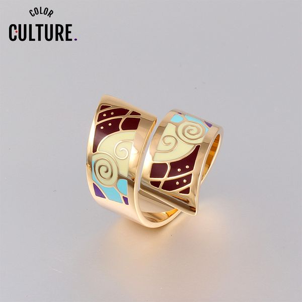 

rings open for women geometric patterns enamel adjustable ring fine jewelry party gifts, Golden;silver