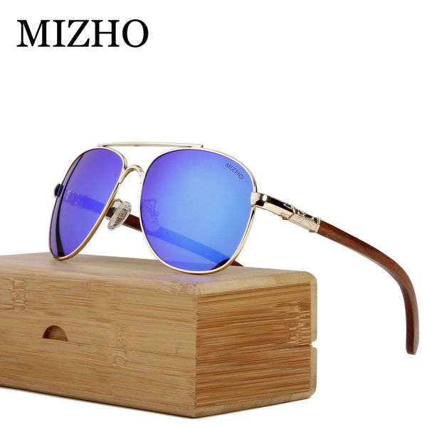 

mizho brand design eyewear mirror visual protection wood sunglasses men polarized aviation traveling luxury glasses unisex, White;black