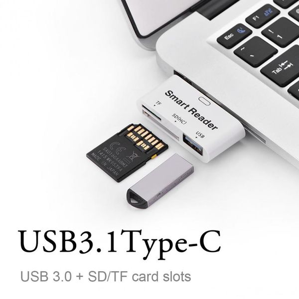 

usb3.1 type-c smart reader sd / tf micro sd memory card reader 1 port usb 3.0 hub with otg function universal ing