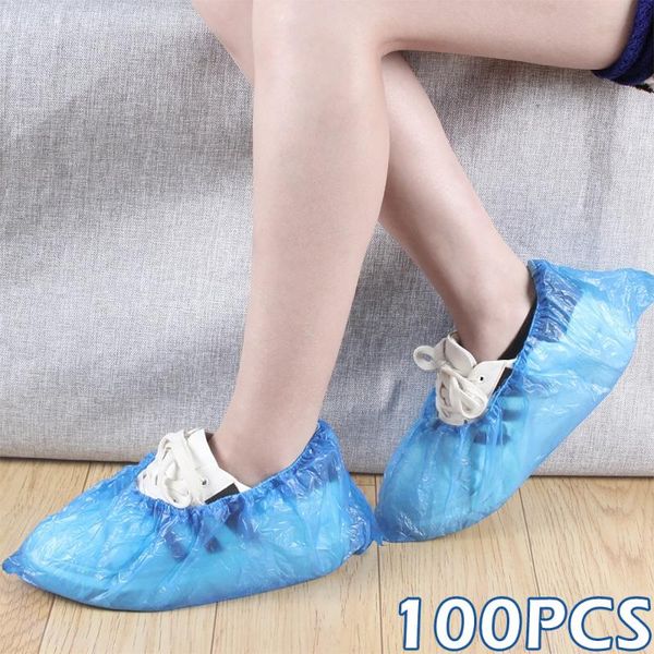 

disposable covers 300pcs blue plastic shoe rain outdoor carpet waterproof cover dispenser cycling overshoes protector