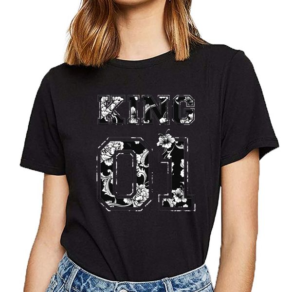 

топы футболки женщина 01 король и королева vogue vintage короткие женщины tshirt