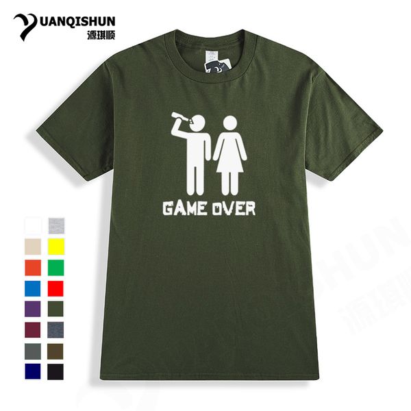 

game over mens t shirt alcoholism marriage funny t-shirt joke sarcastic birthday gift 16 colors cotton tee
