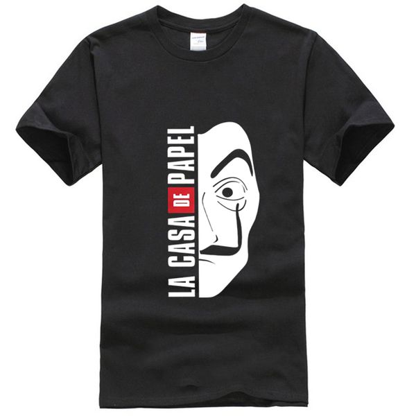 

la casa de papel маска мужская майка деньги heist урожай 100% хлопок дом бумаги тис crew neck t-shirt плюс размер tops