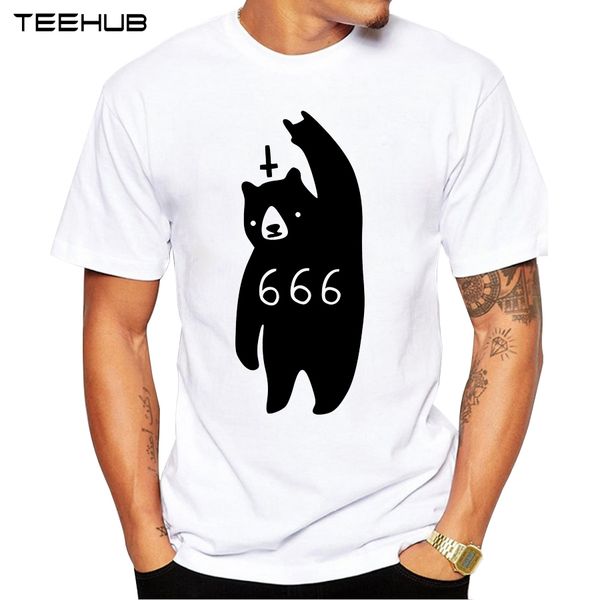 

black bear men t-shirt funny bear printed cool t shirt men summer short sleeve casual white hipster tees