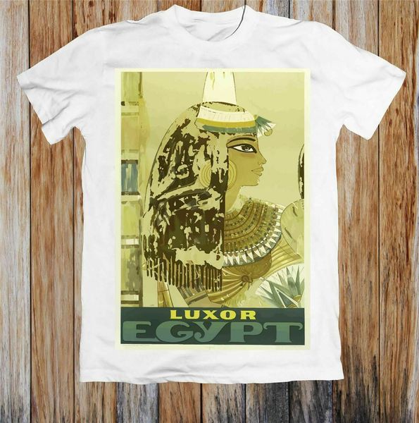 

урожай путешествие плакат луксор египет унисекс футболка сшитого tee shirt