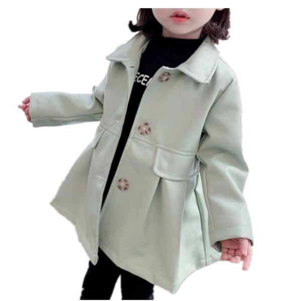 

baby girl pu leather trench coat for kids spring autumn lapel leather coat, Blue;gray