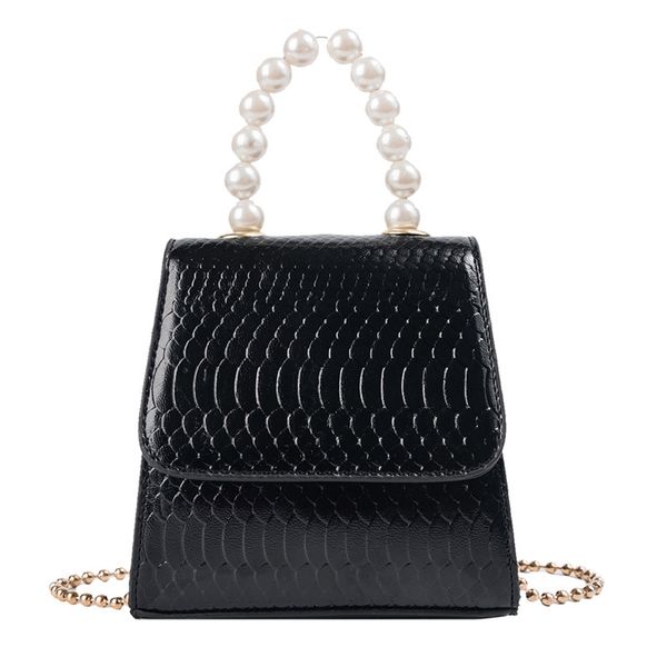 

chain handbag vintage pearl handle women evening pu shoulder bag fashion ladies crossbody bag