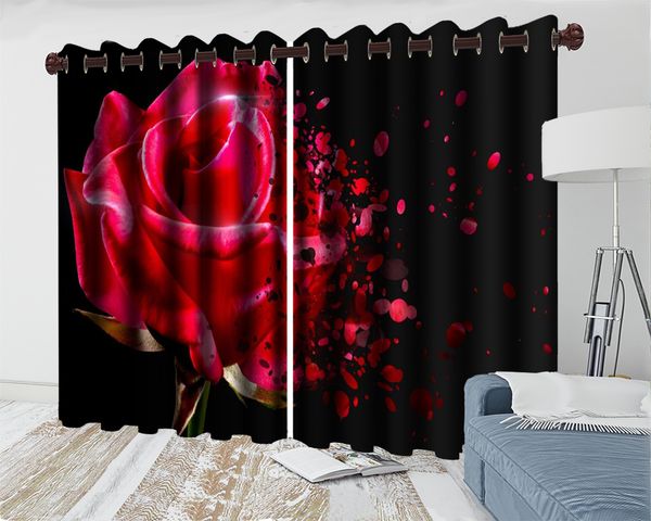

3d curtain modern bedroom window 3d curtain charming red rose romantic floral modern decoration 3d blackout curtains