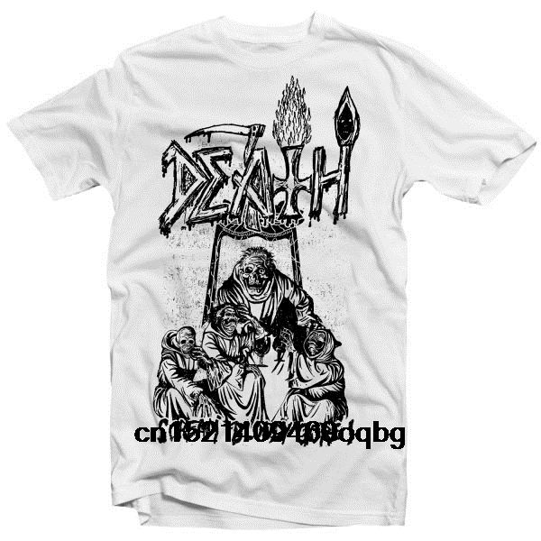

death scream bloody line art white t shirt chuck schuldiner obituary metal 100% cotton tees t-shirt sale clothes