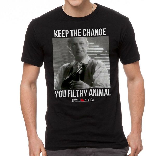 

home alone keep the change filthy animal black t shirt men women new sizes s-2xl-3xl printed funny design tee shirt