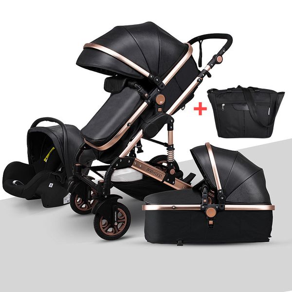 

новорожденная коляска 3 в 1 high landscape carriage luxury travel pram корзина качестве коляска бебе автокребло ес нет налога горячих продаж