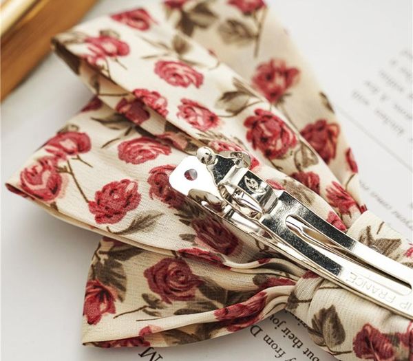 

large rose three-layer flower big bow hairpin cloth barrettes holder hair clip korean jewelry spring hair00, Golden;silver
