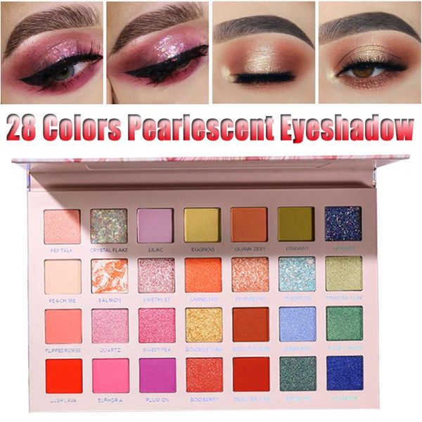

pudaier 28 colors glitter matte eyeshadow palette diamond pearlescent waterproof shiny eyeshadow pigment powder eyes makeup