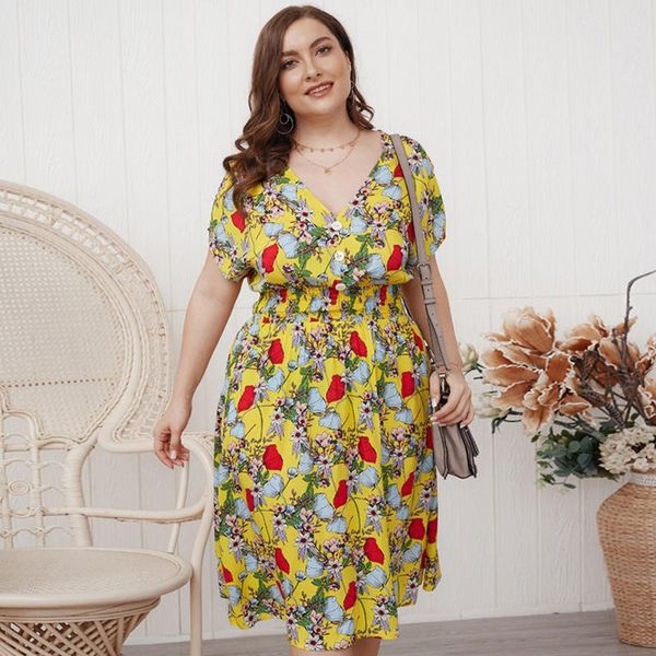 

party dresses 2021 fashion plus size women's summer dress bohemian floral print deep v-neck corset slim elegant long, White;black