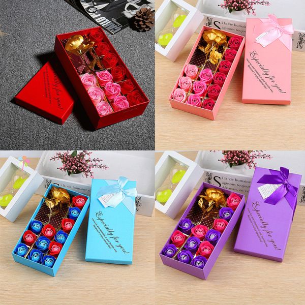

12pcs scented rose flower petal bath body soap set wedding party valentine's day gift new us