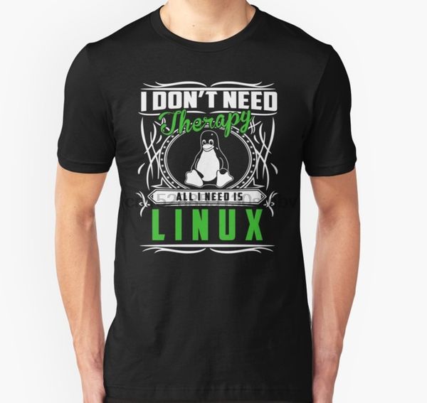

мужчины тенниска i dont need therapy all i need is linux футболка slim fit майка женская футболка тройники сверху