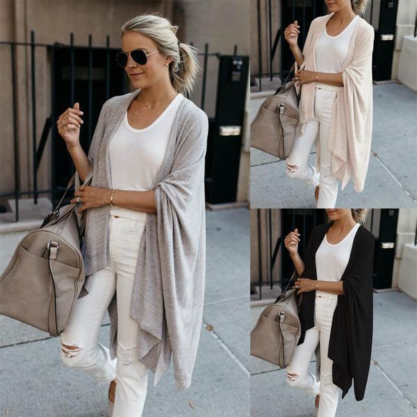 

women's sweater cardigan long autumn loose irregular cardigan lady fashion knitted sweater cardigan female casual cardigans, White;black