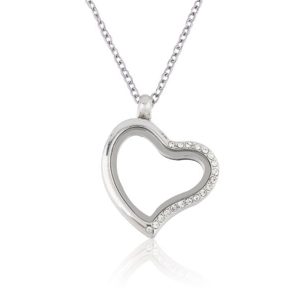

living memory floating charms glass round / heart locket pendant charms fashion jewelry for women men silver color