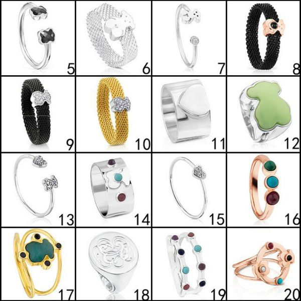 

wholesale 2020 100% 925 sterling silver bear ring2 fashion ring jewelry manufacturer bear set gift1, Slivery;golden