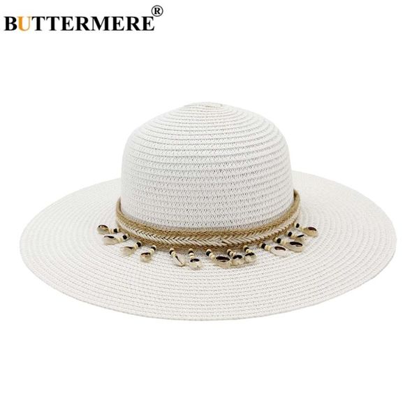 

buttermere wide brim sun hat women straw white sun hat for ladies ribbon tassel vintage summer outdoor travel female beach, Blue;gray
