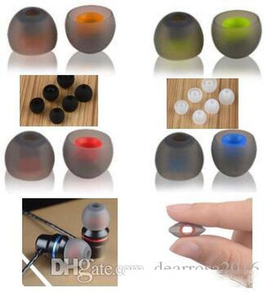 

10 pairs/lot white black colorful color soft silicone in-ear earphone cover earbud tips earbuds eartips dual ear pad cushion for headphone
