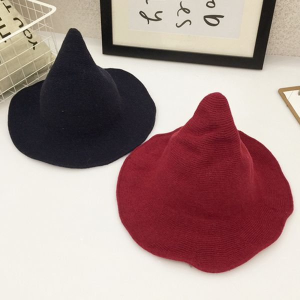 

modern witch hat made from sheep wool halloween party witch hats, Blue;gray