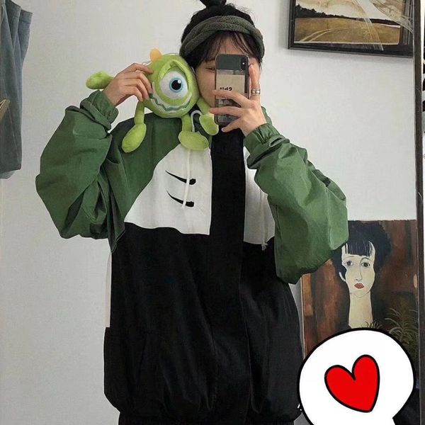 

20fw fashion jacket men's & women's sports and leisure trend printing double hook sports hooded deconstructed windbreaker jacket, Black;brown