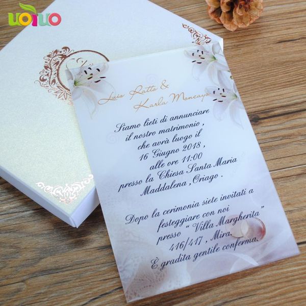 

greeting cards 20pcs style white wedding decoration acrylic invitation card with various color printing