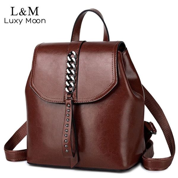 

women bag luxury rivet shoulder fashion female oil bagpack bag rucksack xa414h backpacks womens leather backpack travel ladies tplkc