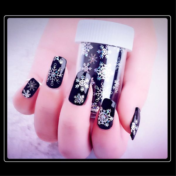 

christmas ombre shiny nail art sticker cute 3d snowflake charms nails decal