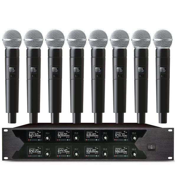 

professional wireless microphone 8 channel handheld microphone lavalier for church outdoor activity stage