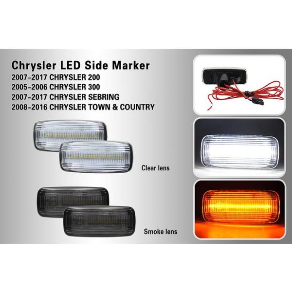 

2pcs amber led side marker light for 200, for 300 ,for sebring,for towm&contry