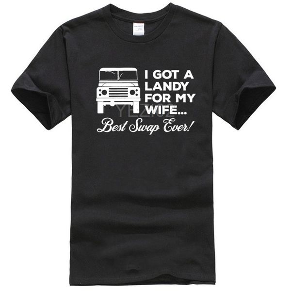 

landy for my wife mens funny 4x4 t-shirt defender 90 110 svx off roading