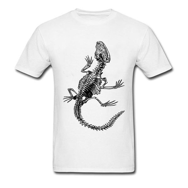 

print summer 100% cotton o collar man t shirt casual tee shirt prevailing t-shirt lizard reptile skeleton anatomy quality