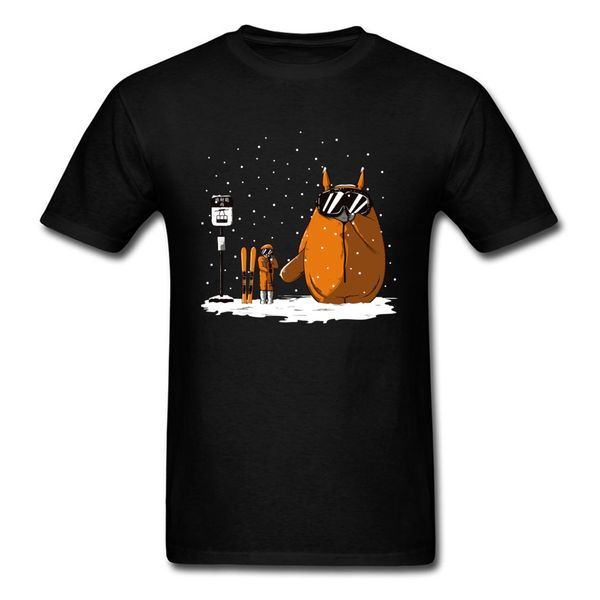 

2018 new customized t shirt japanese animtion tee shirt summer short sleeve snow totoro station rider tee-shirts funny
